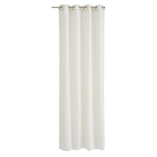 Voilage &agrave; oeillets uni blanc ivoire