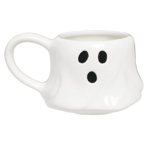 Mug Halloween forme fant&ocirc;me dolomite blanc 400ml