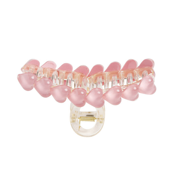 Pince à cheveux avec coeurs 8x2xH5cm (2 modèles)