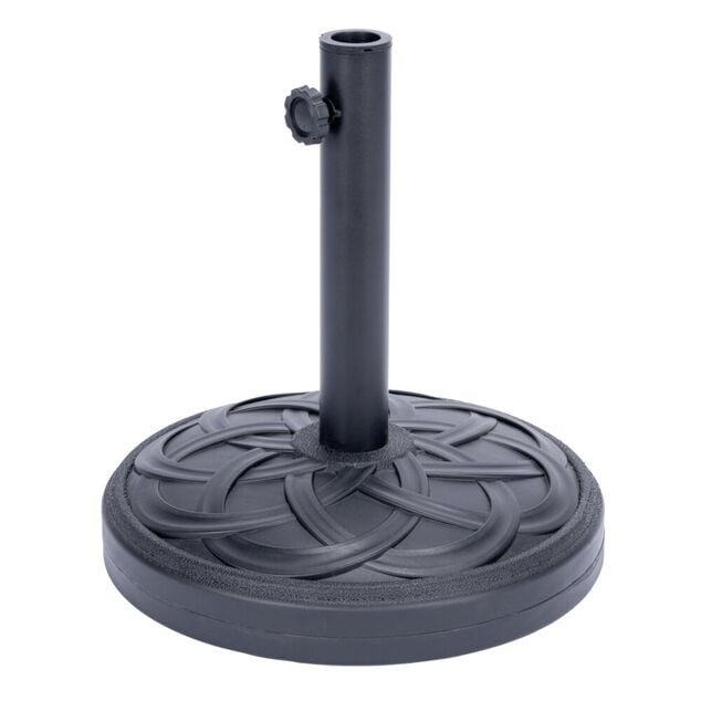 Pied de parasol rond plastique noir 12kg &Oslash;35xH37cm