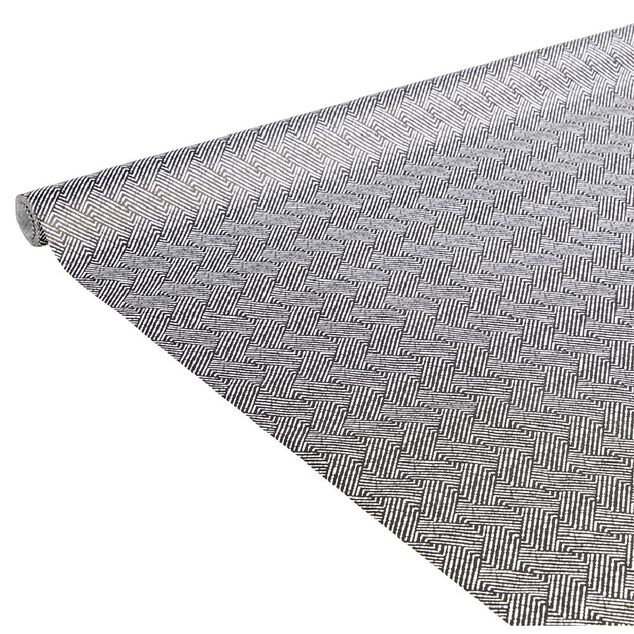 Nappe en papier motif g&eacute;om&eacute;trique blanc et noir 1,20x6m