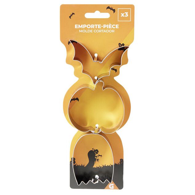 Emporte pi&egrave;ce d&eacute;cor Halloween inox x3