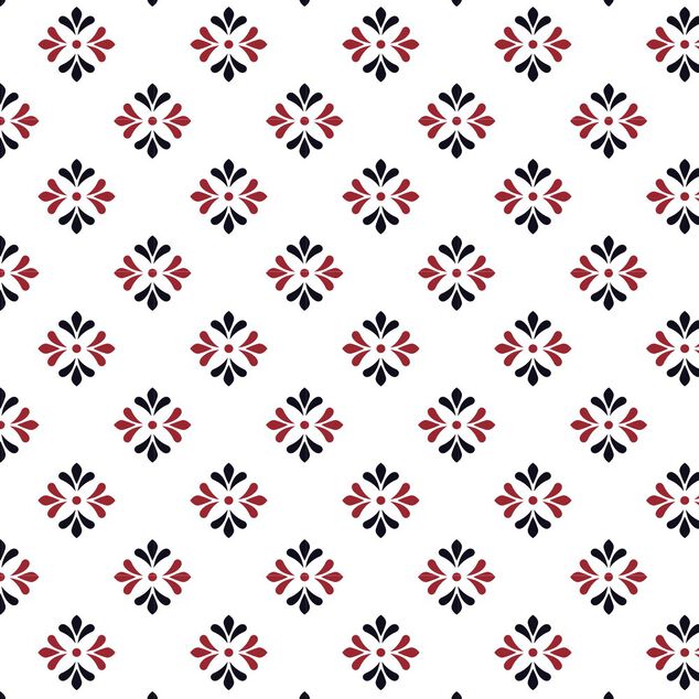 Nappe rectangulaire tissu Dakar motif fleur rouge et blanc 140x250cm