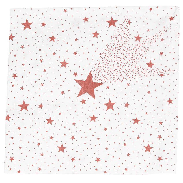 Serviette en papier motif &eacute;toile filante rouge x 20