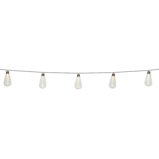 Guirlande solaire guinguette forme ampoule 10 LED blanc chaud 3,7 m