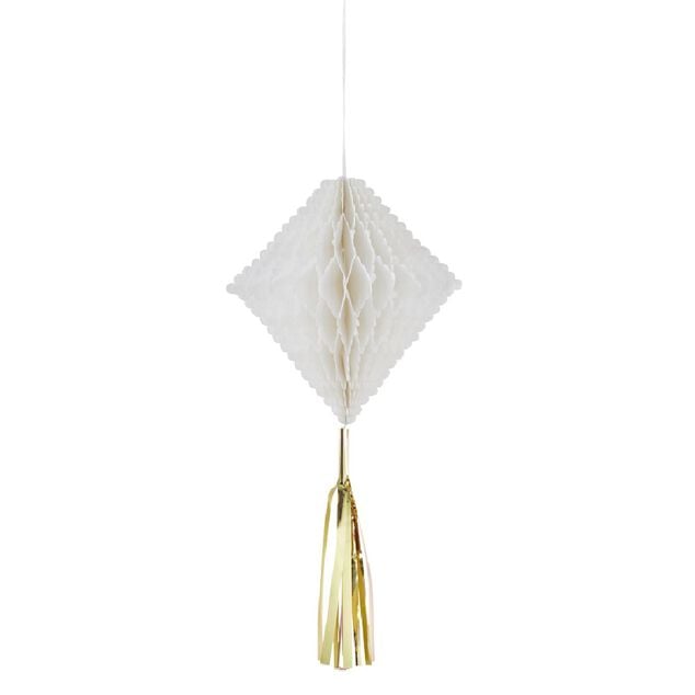 Suspension en papier blanc de forme g&eacute;om&eacute;trique x 3