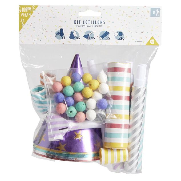 Kit cotillons pour 5 personnes multicolore