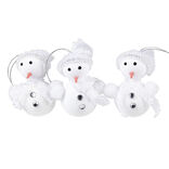 Bonhomme de neige &agrave; suspendre X 3 blanc