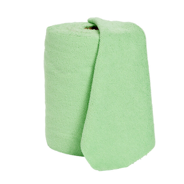 Chiffon microfibre vert rouleau de 50 pièces Ø13xH20cm