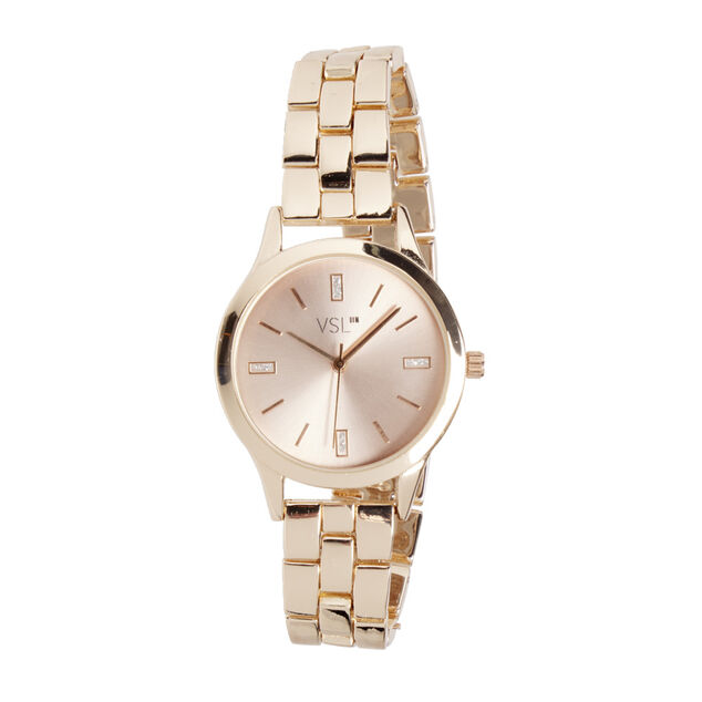 Montre femme bracelet maille inox rose gold