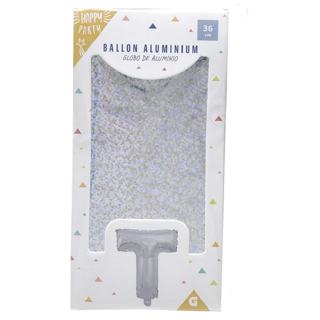 Ballon forme lettre T aluminium (2 modèles argenté ou doré)