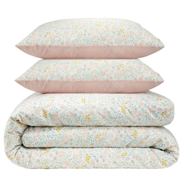 Parure de lit 220x240cm 2 personnes coton &agrave; motifs 3 pi&egrave;ces (6 mod&egrave;les)