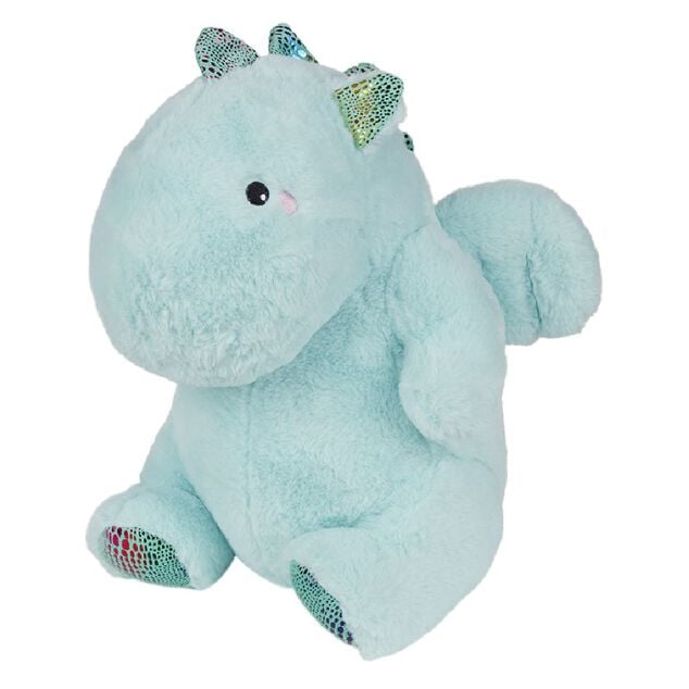 Peluche dragon polyester 35x28x30cm bleu