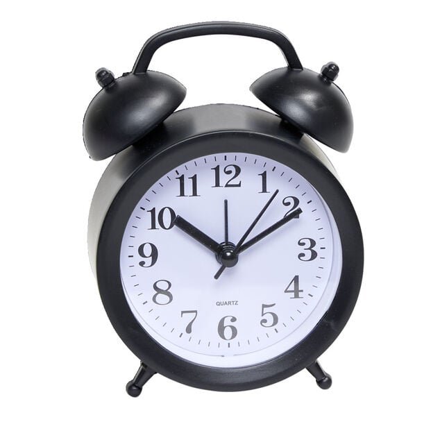 Mini r&eacute;veil analogique &agrave; quartz en plastique avec alarme 11,8x9xH4cm (4 mod&egrave;les)