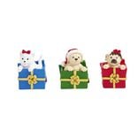 Lot de 3 figurines pour village animé de Noël thème chiots
