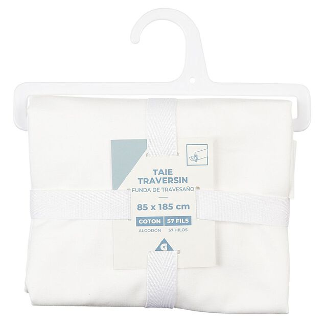 Taie de traversin en coton blanc 185x85 cm