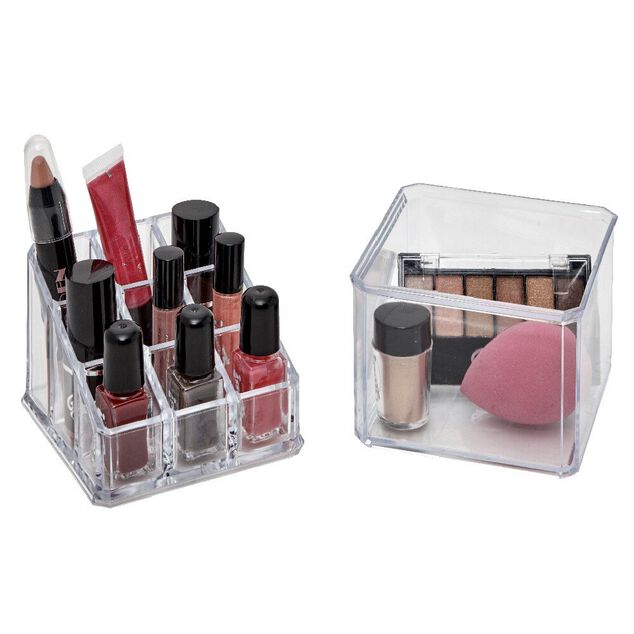 Organisateur &agrave; maquillage 2 niveaux transparent