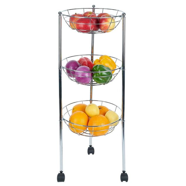 Desserte ovale 3 paniers inox H.70,5cm