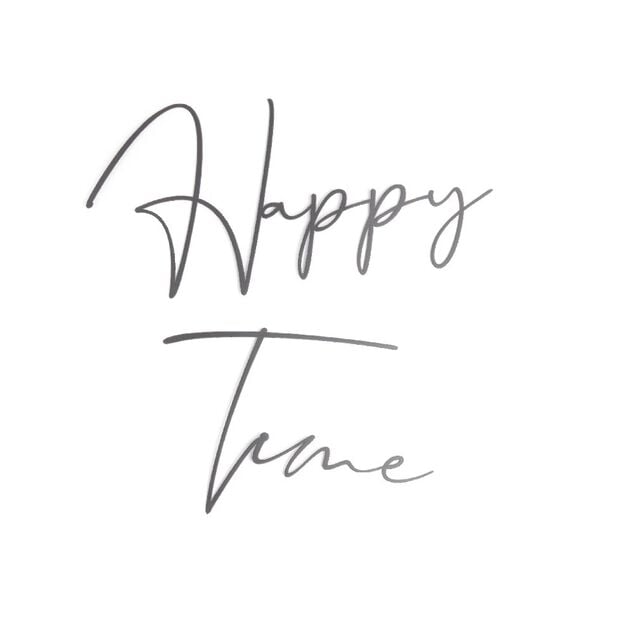 D&eacute;coration murale Happy Time m&eacute;tal noir 41xH20cm