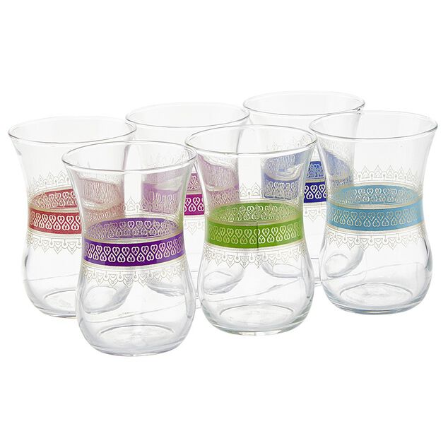 Verre &agrave; th&eacute; x6 verre motif oriental Touareg 11.5cl