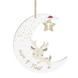 Lune à suspendre en bois "Mon 1er Noël" H10,5cm
