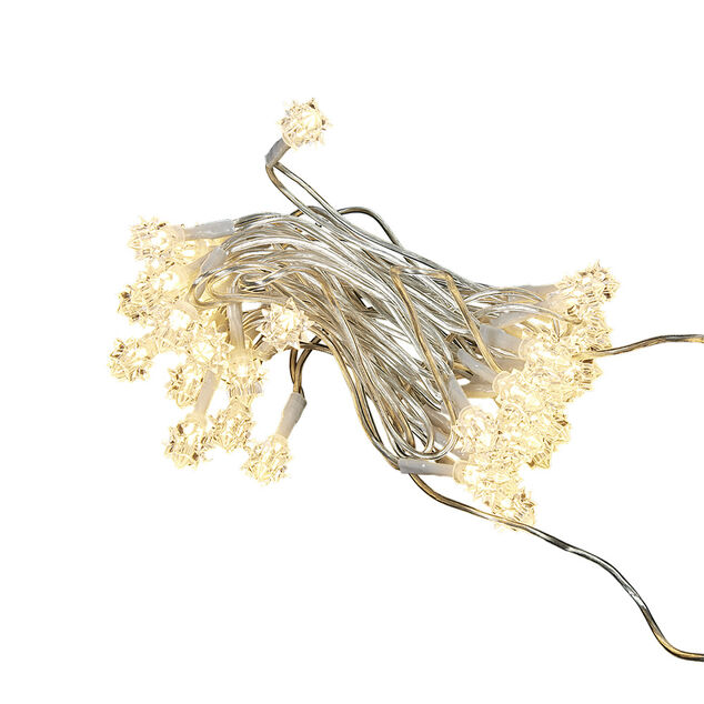 Guirlande &eacute;lectrique Diamants 40 Led Blanc chaud clignotant 3,9 m