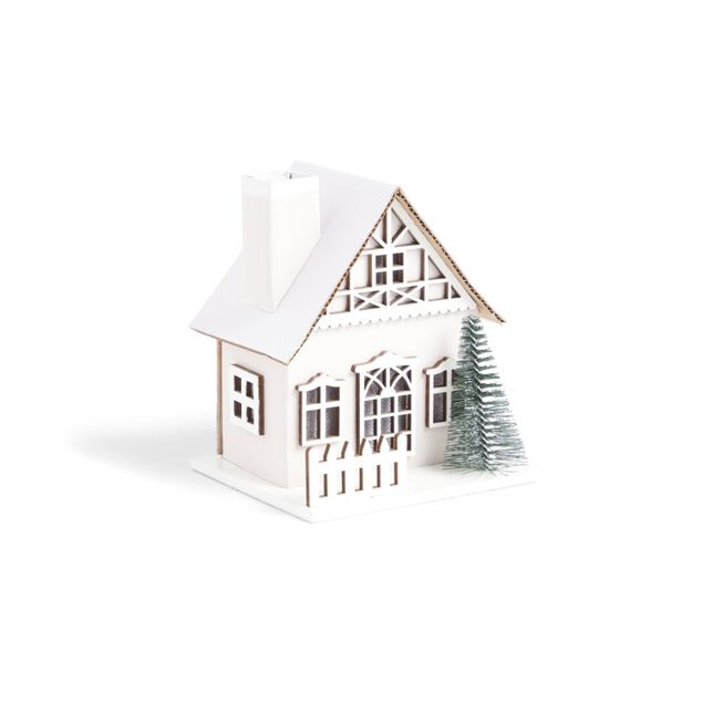Chalet de Noël lumineux H11cm (2 modèles)