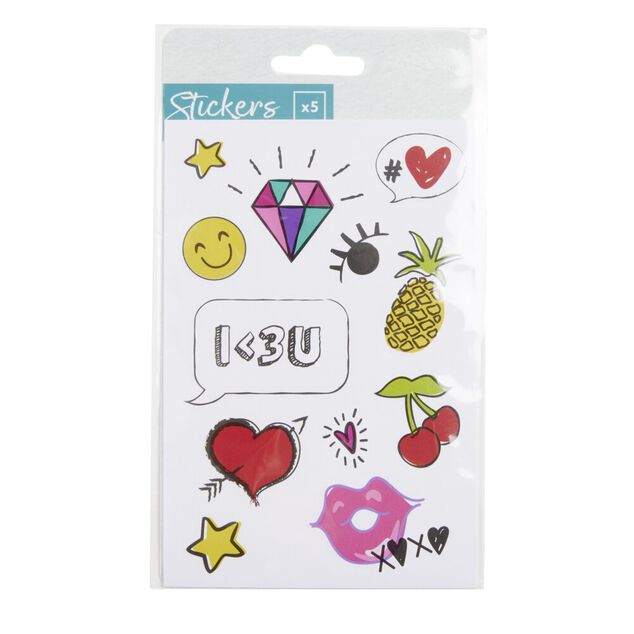 Autocollants 15x5cm 5 feuilles - plusieurs mod&egrave;les