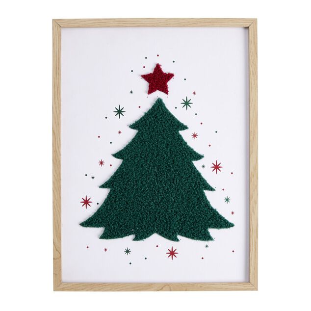 D&eacute;coration de No&euml;l cadre d&eacute;cor bouclette 30x40cm (2 mod&egrave;les)