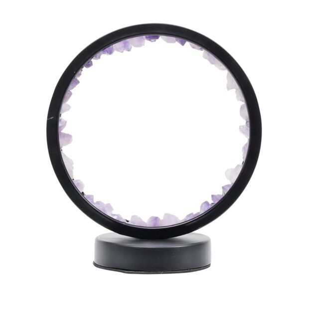 Lampe circulaire &agrave; LED avec pierres min&eacute;rales