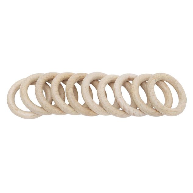 Anneau de rideau en bois naturel &Oslash;42mm x10