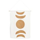 D&eacute;coration murale toile motif lune coton beige et terracotta
