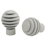Embout tringle &agrave; rideau &Oslash;20mm m&eacute;tal forme cercle blanc mat x2