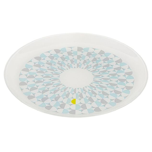 Assiette plate ronde en verre Boreas motif g&eacute;om&eacute;trique &Oslash;26cm