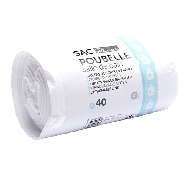 Sac poubelle 5L avec lien x 40