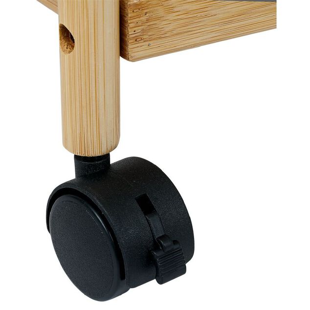 Desserte 3 niveaux à roulettes bambou et MDF 51,5x22,5xH71cm