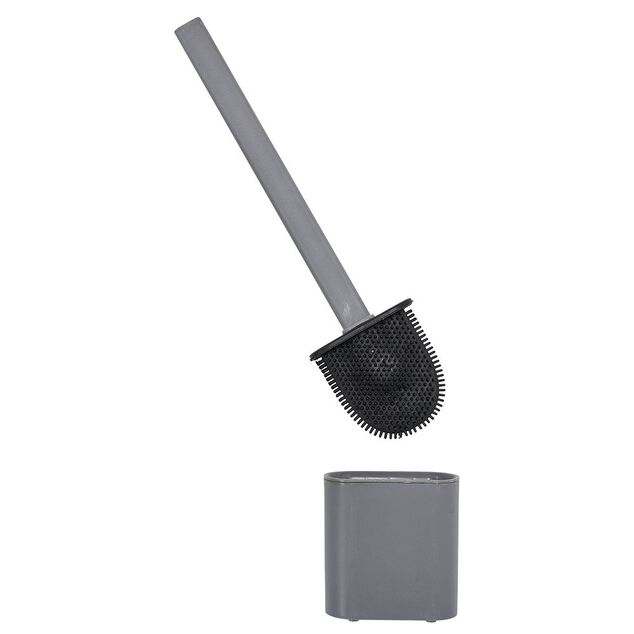 Brosse WC silicone gris