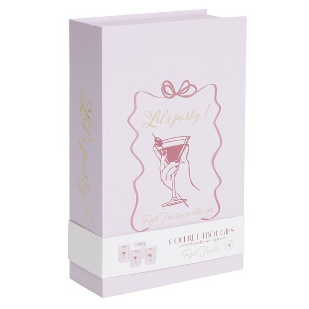 Bougie parfum&eacute;e dans verre x4 coffret forme livre 16x17cm (4 mod&egrave;les)