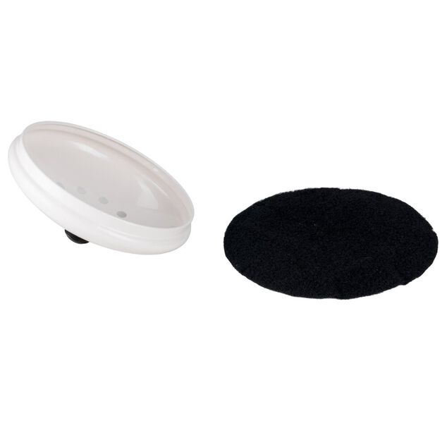 Poubelle &agrave; compost 5L avec filtre &agrave; charbon m&eacute;tal blanc &Oslash;19xH22,5cm