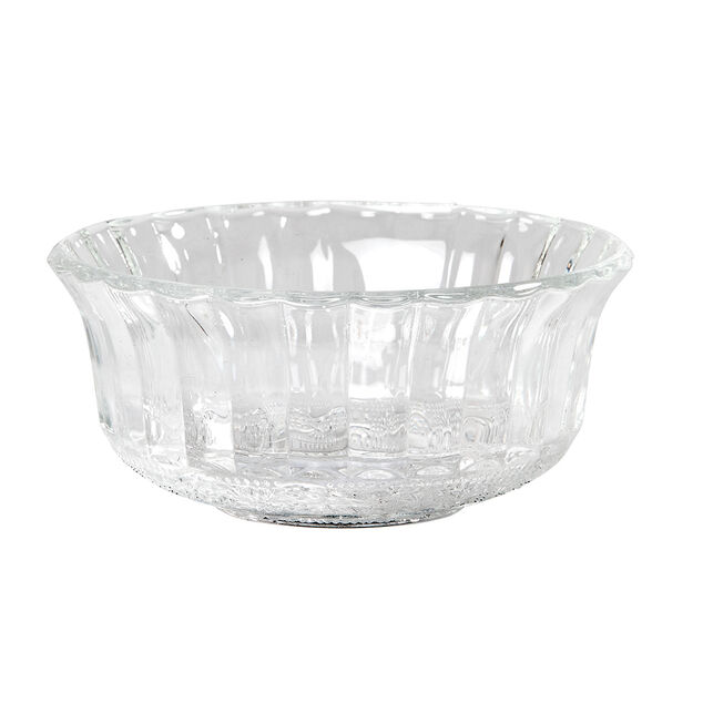 Coupelle transparente en verre cisel&eacute;