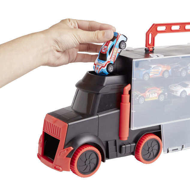 Camion de transport avec 6 voitures