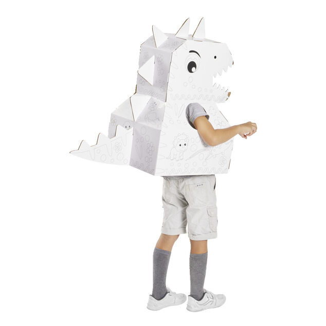 Costume en carton forme animal &agrave; colorier avec 6 feutres (2 mod&egrave;les licorne ou dinosaure)