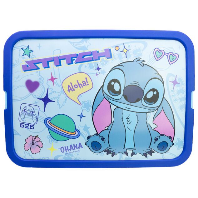 Box de rangement Disney Stitch et Angel 13L plastique bleu 40x30xH15,5cm