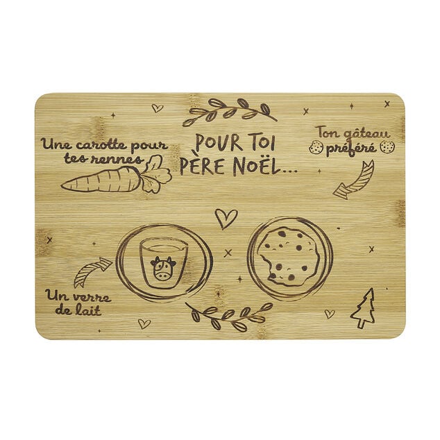 Plateau P&egrave;re No&euml;l en bambou