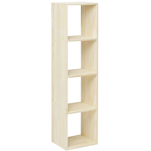 Structure Box Cube 4 cases 35x30x139cm pin naturel