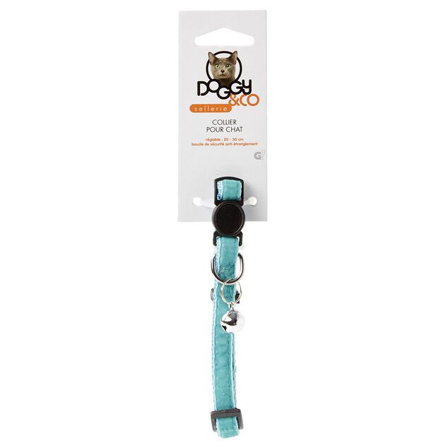 Collier r&eacute;glable pour chat avec grelot