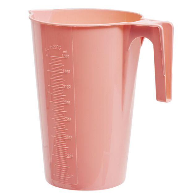 Pichet plastique gradué 1,5L coloré (3 modèles)