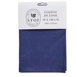 Coupon tissu coton 70x100cm bleu marine