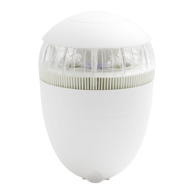 Pi&egrave;ge &agrave; insectes plastique m&eacute;tal blanc 21LED &agrave; aspiration 200m&sup2; &Oslash;23xH35cm