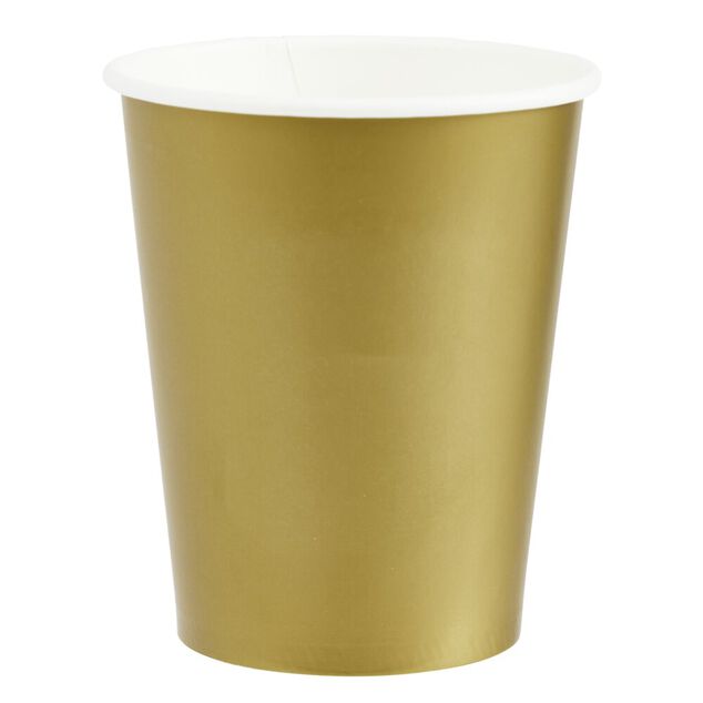 Gobelet en carton X10 pcs 20 cl &Oslash;7XH13 cm dor&eacute;